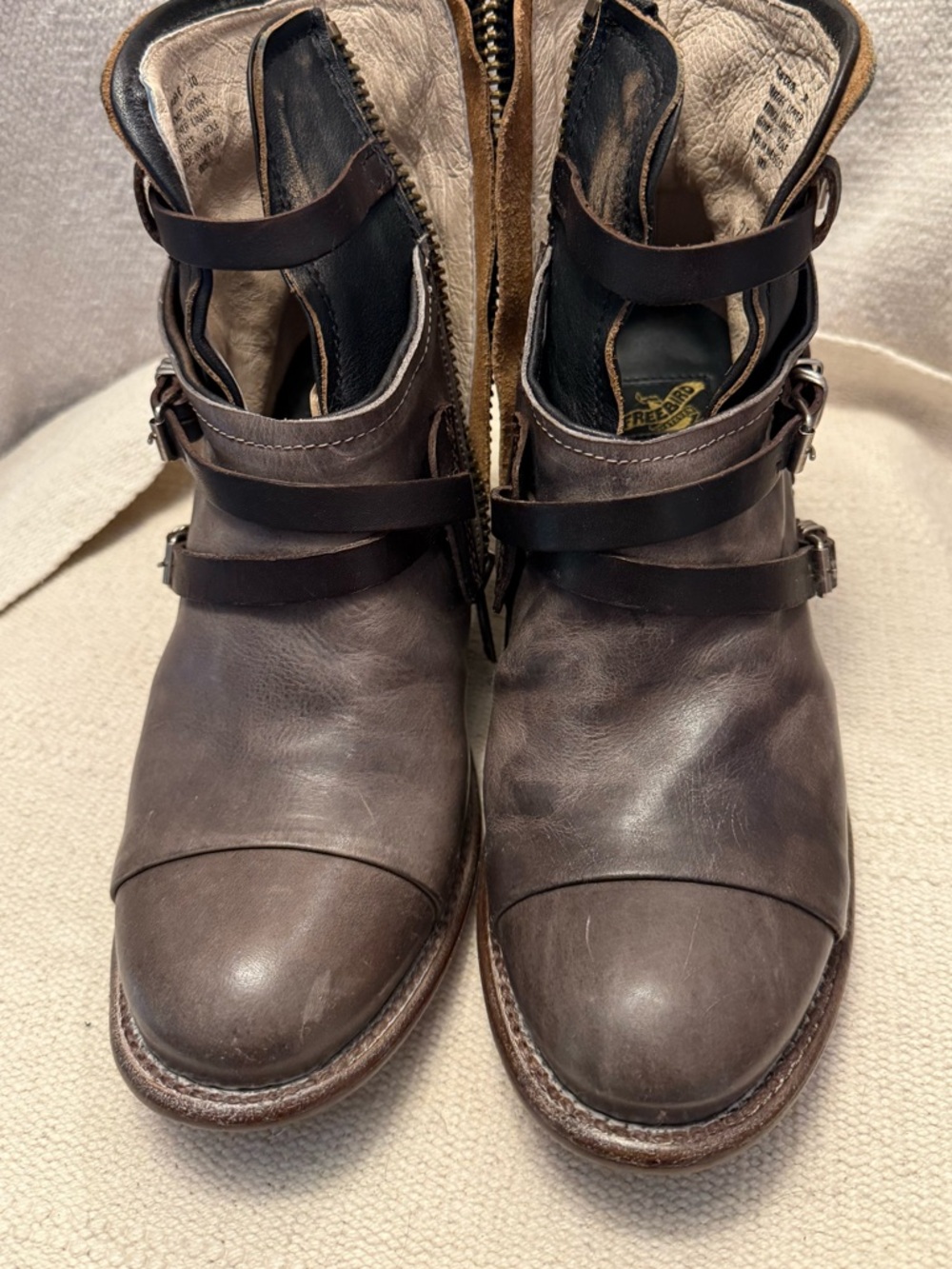 Freebird Crue Brown Leather Ankle Boots with Buckle Straps size 10 - Picture 10 of 10
